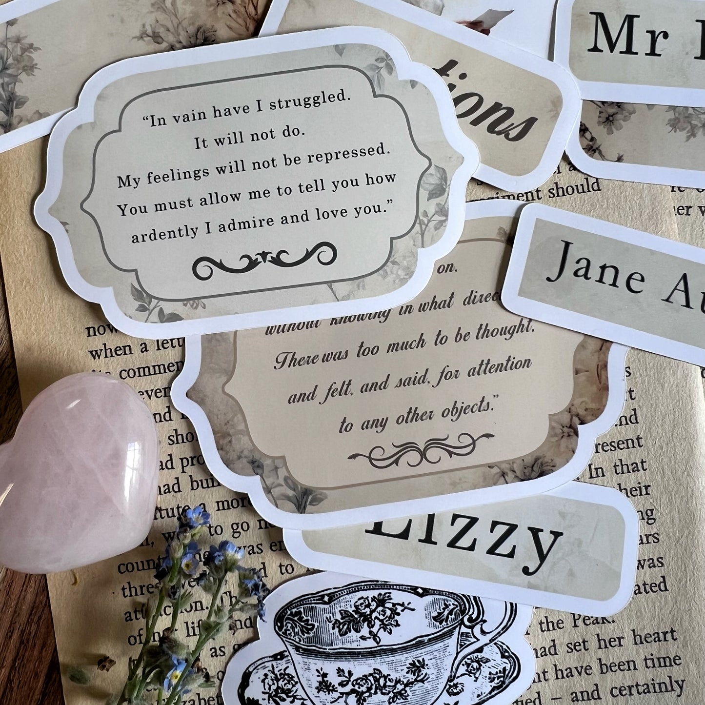 Elizabeth Bennet & Mr Darcy - vinyl stickers