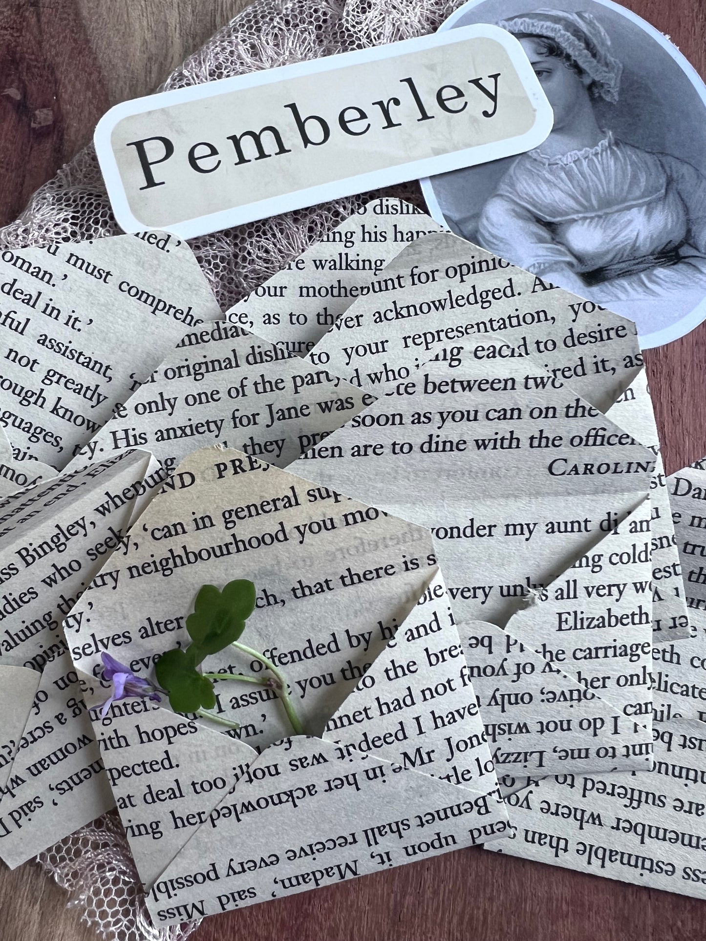 Tiny Envelopes - Pride & Prejudice book pages