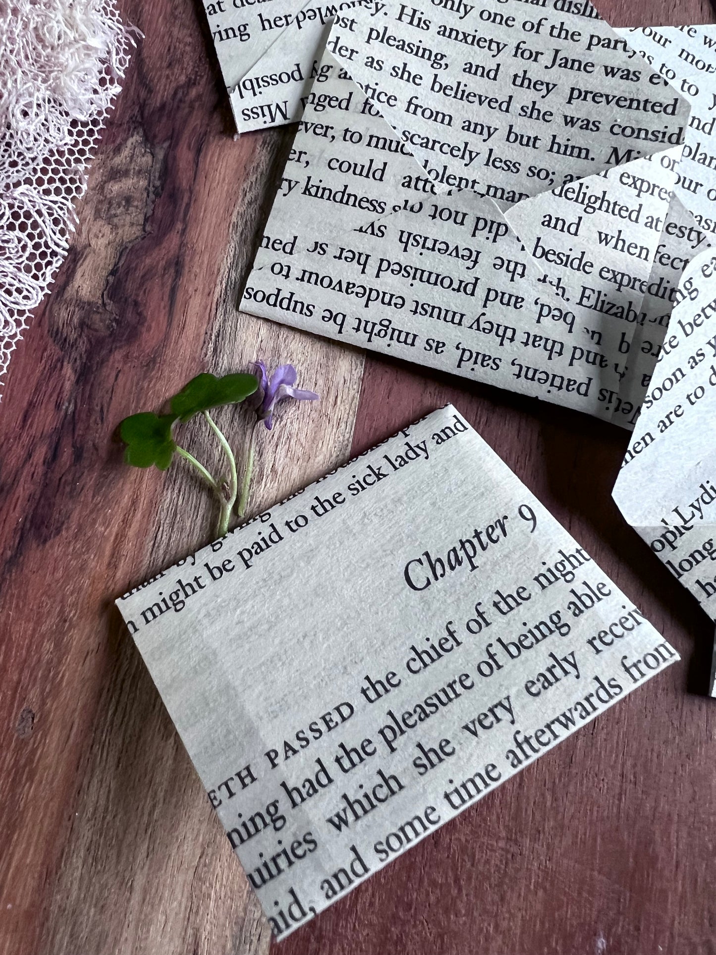 Tiny Envelopes - Pride & Prejudice book pages