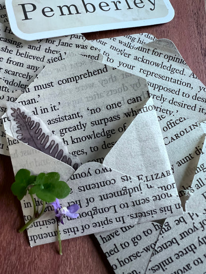 Tiny Envelopes - Pride & Prejudice book pages